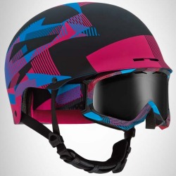snowboarding helmet and goggles